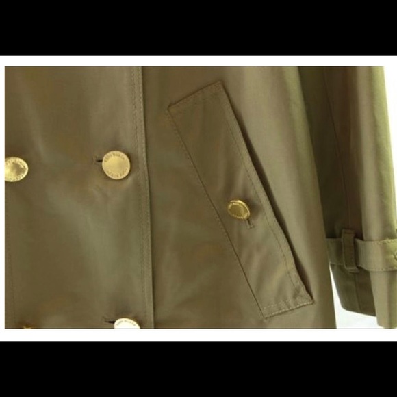 Tory Burch Vanna trench coat olive green sz 4 belt - Picture 8 of 8